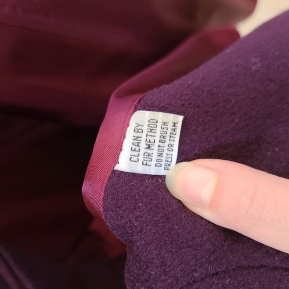 Vintage 90's Searle Blatt Studio Swing Coat Dark Purple Eggplant Wool Coat - Picture 4 of 10